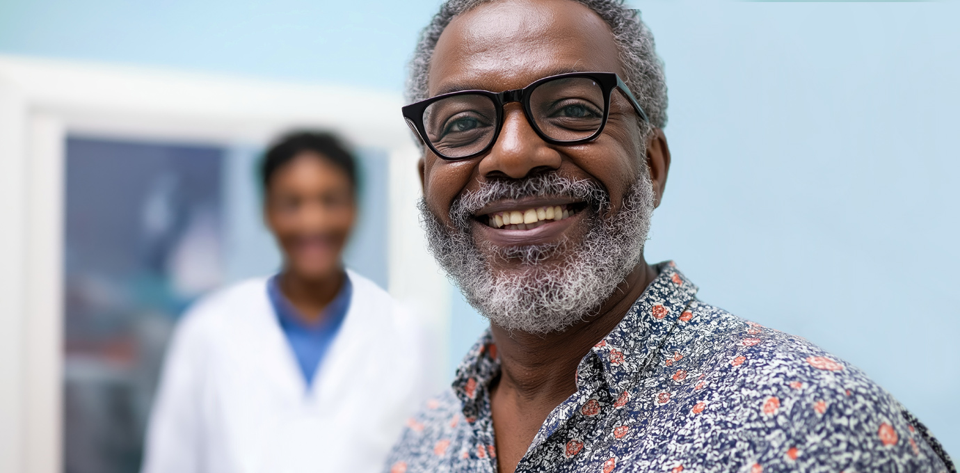 smiling patient and doctor